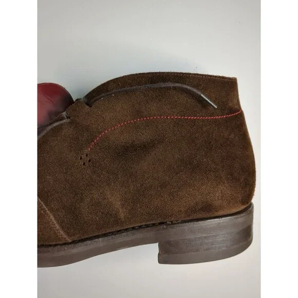 Artisan Suede Chukka Boot Men 10 Made in Spain Vibram Sole Leather Lining Brogue